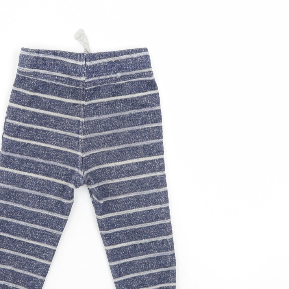 F&F Boys Blue Striped  Snow Pants Trousers Size 12-18 Months