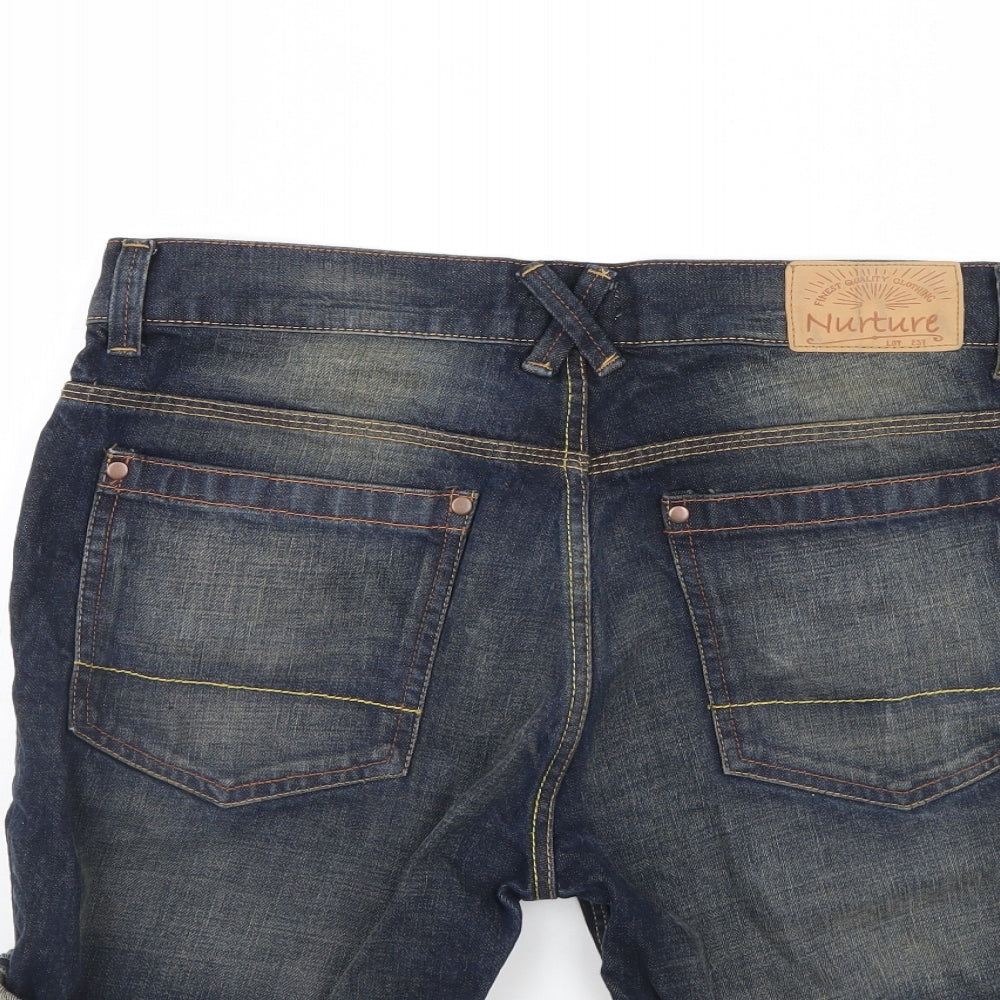 F&F Mens Blue  Denim  Shorts Size 32