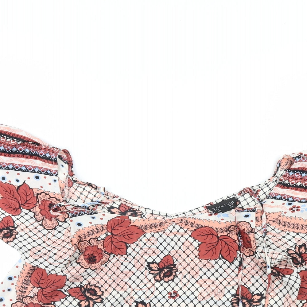 Top Shop Womens Multicoloured Floral  Basic Blouse Size 8