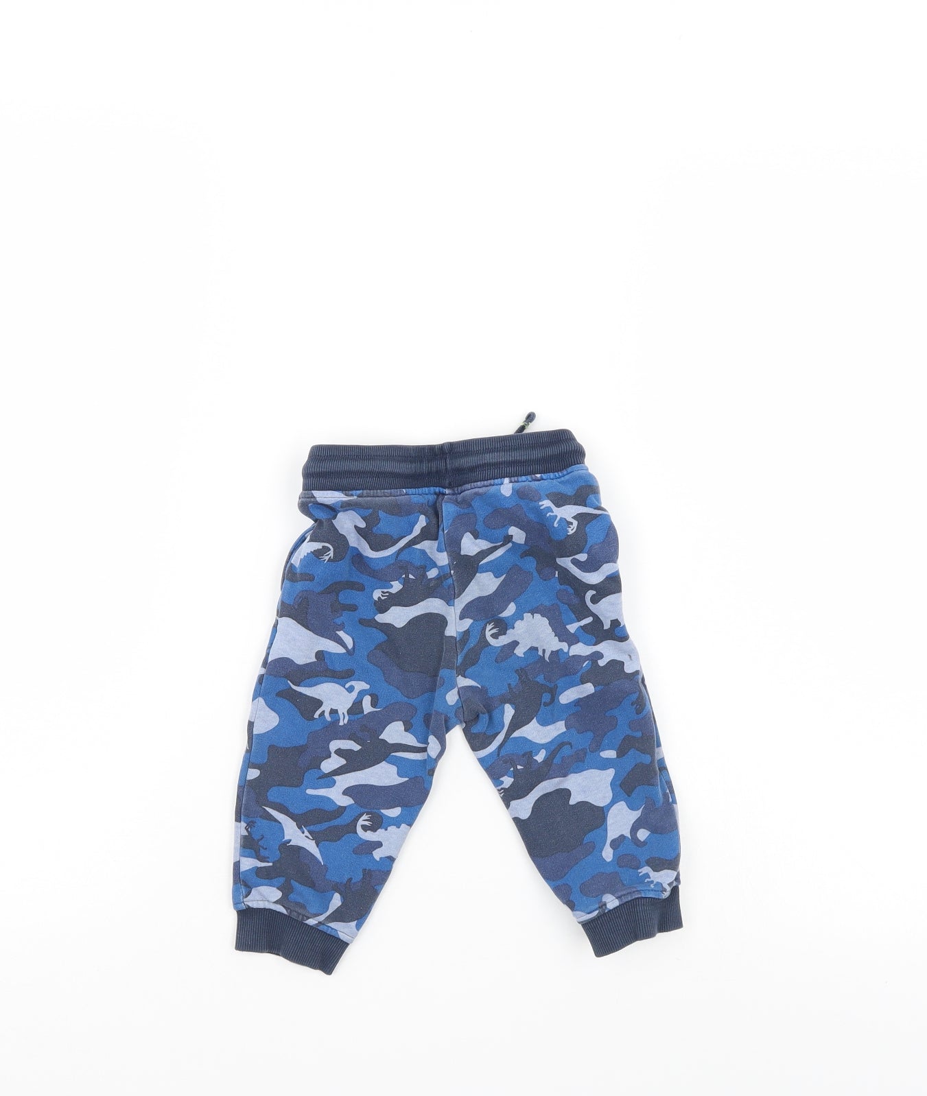 Preworn Boys Blue Camouflage  Sweatpants Trousers Size 9-12 Months