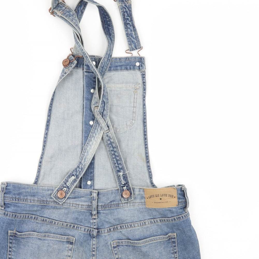 Divided Womens Blue   Dungaree One-Piece Size 10  - Dungaree shorts