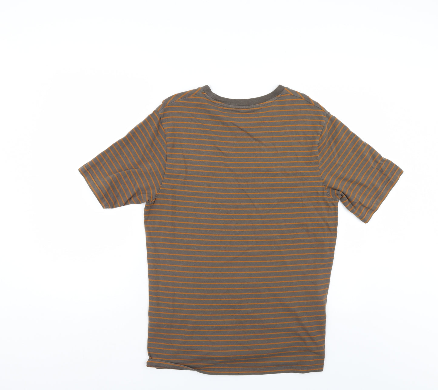 Iets Frans Mens Brown Striped   T-Shirt Size L