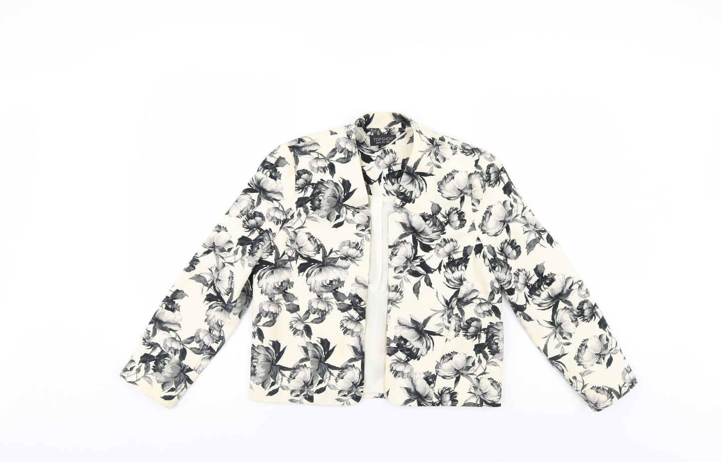 Top Shop Womens White Floral  Jacket  Size 6