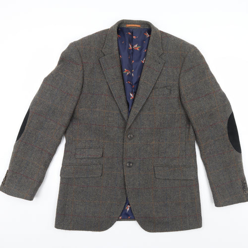 Harvey & Jones Mens Grey Check  Jacket Sport Coat