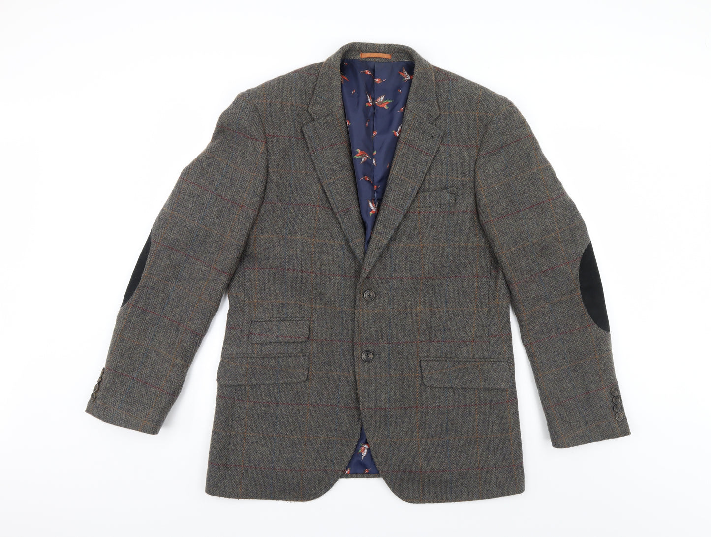 Harvey & Jones Mens Grey Check  Jacket Sport Coat