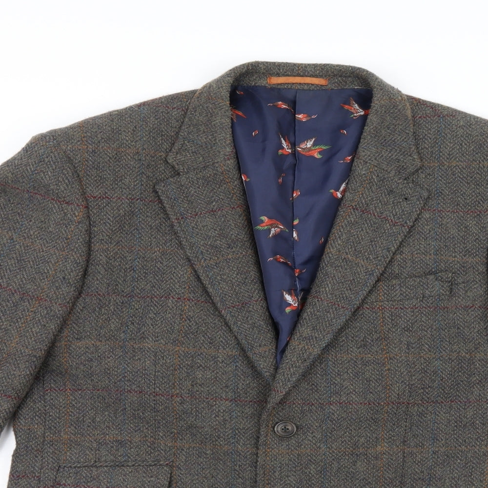 Harvey & Jones Mens Grey Check  Jacket Sport Coat