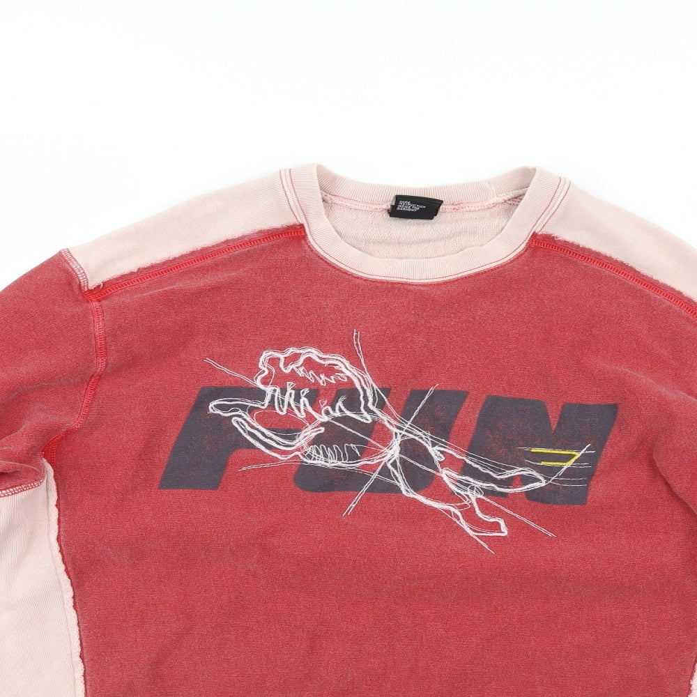 Diesel Mens Red   Pullover Sweatshirt Size L