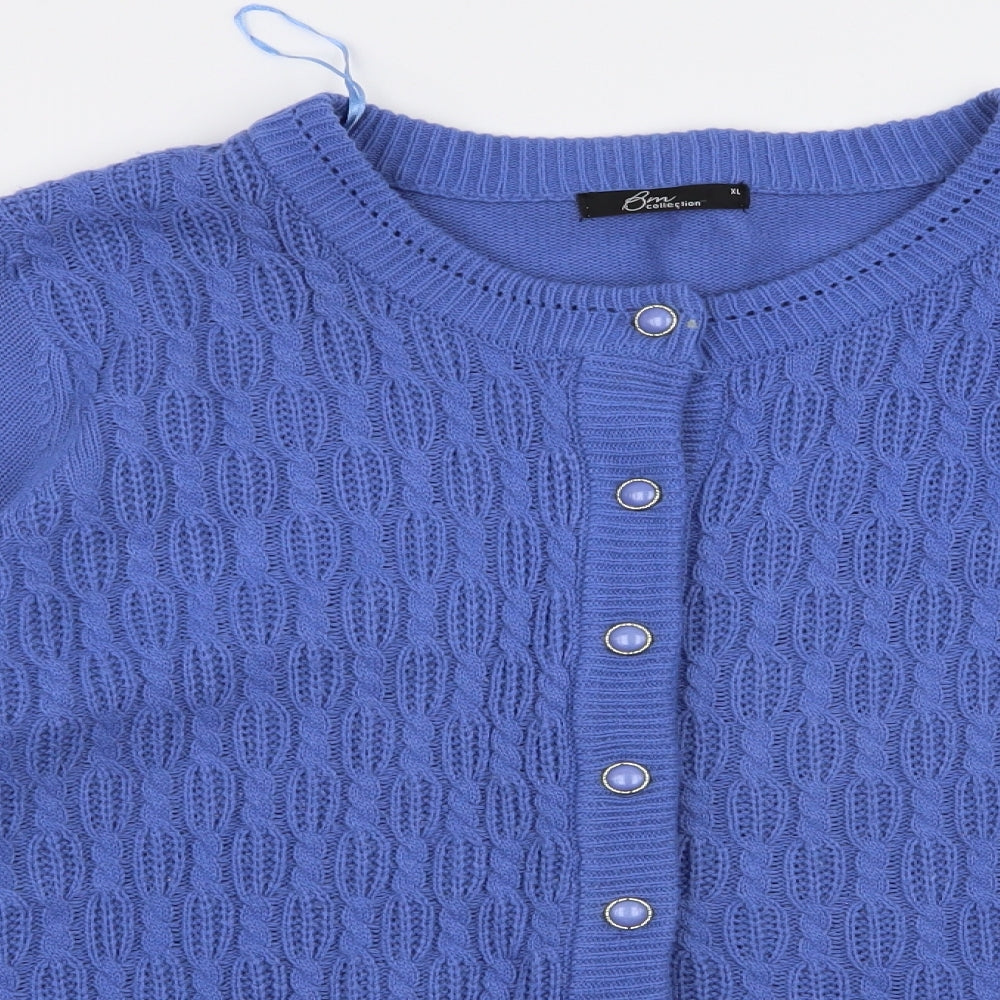 BM Womens Blue   Cardigan Jumper Size XL