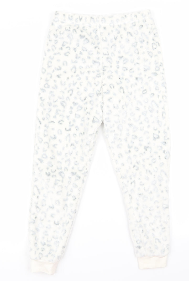 Preworn Girls White   Jogger Trousers Size 7 Years