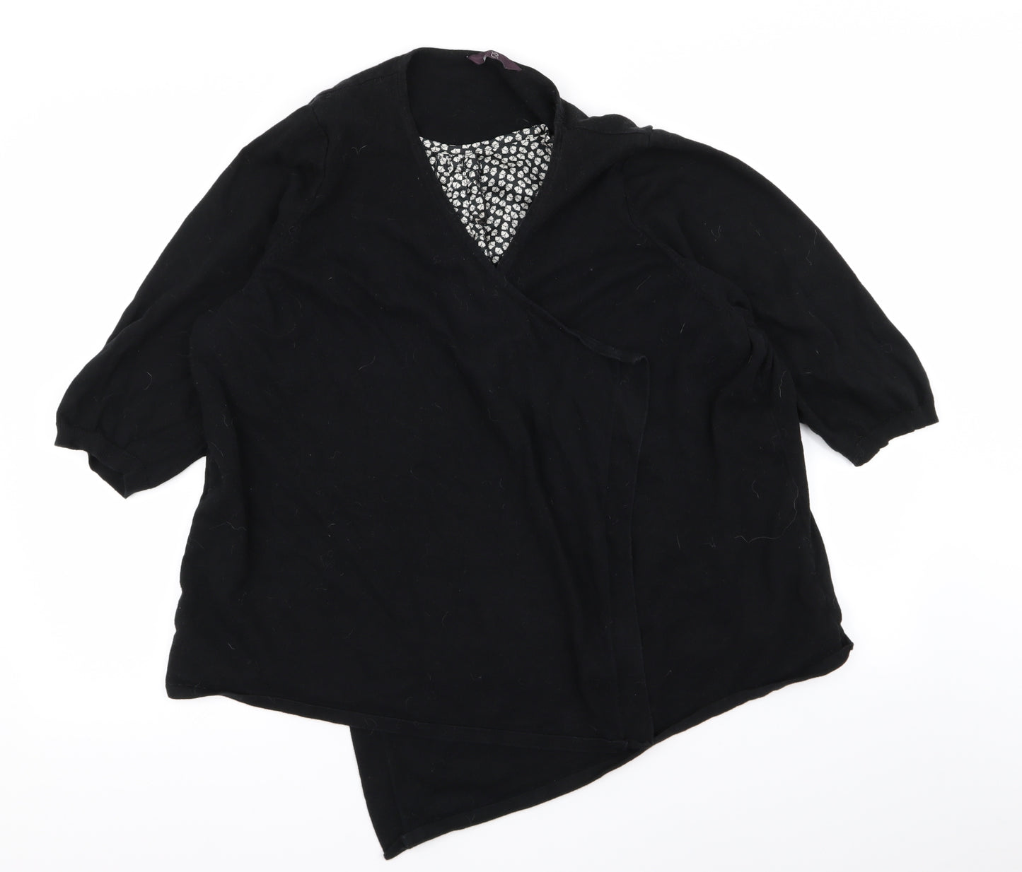 Preworn Womens Black   Cardigan Jumper Size 22