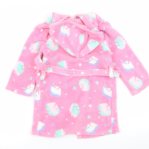 Preworn Girls Pink   Top Robe Size 5 Years  - unicorn