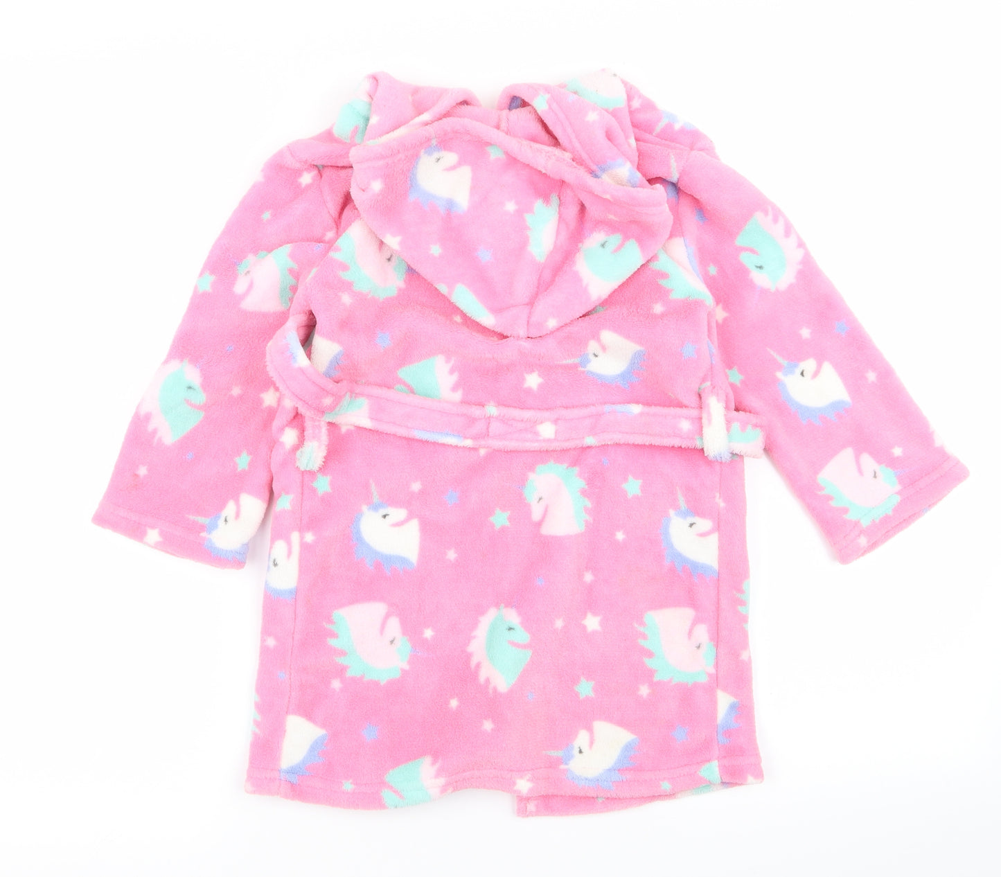 Preworn Girls Pink   Top Robe Size 5 Years  - unicorn