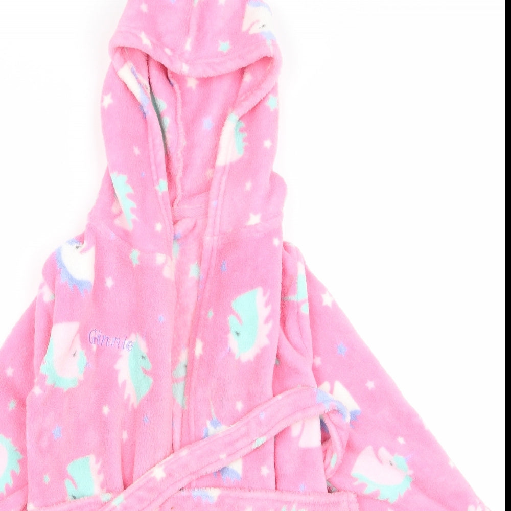 Preworn Girls Pink   Top Robe Size 5 Years  - unicorn