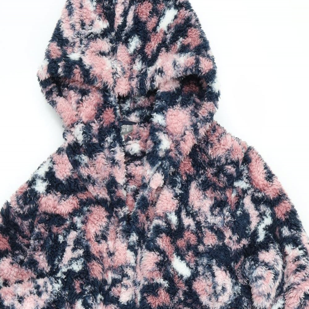 Cozee Home Womens Pink Animal Print  Babydoll Robe Size M