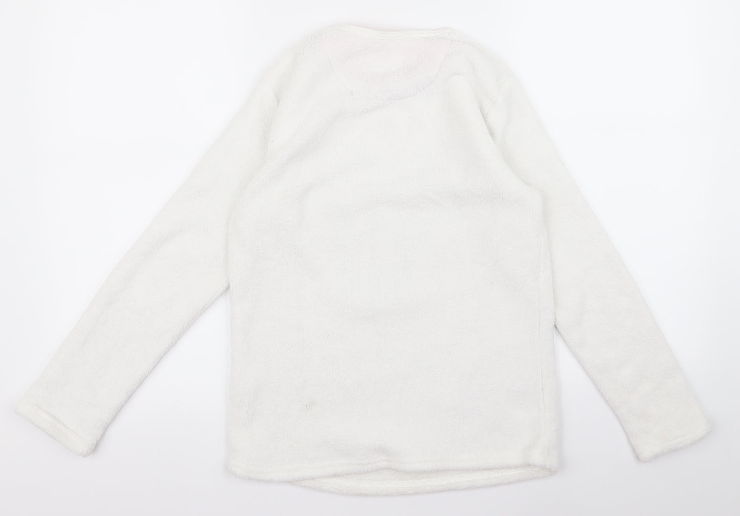 yd Girls White   Basic T-Shirt Size 10-11 Years  - give hug