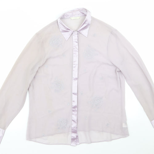 m&s Womens Purple   Basic Blouse Size 14