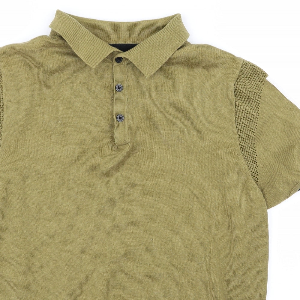 River Island Mens Green    Polo Size M