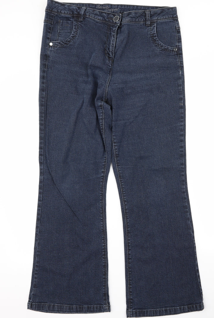 Preworn Womens Blue   Bootcut Jeans Size 32 L27 in - v