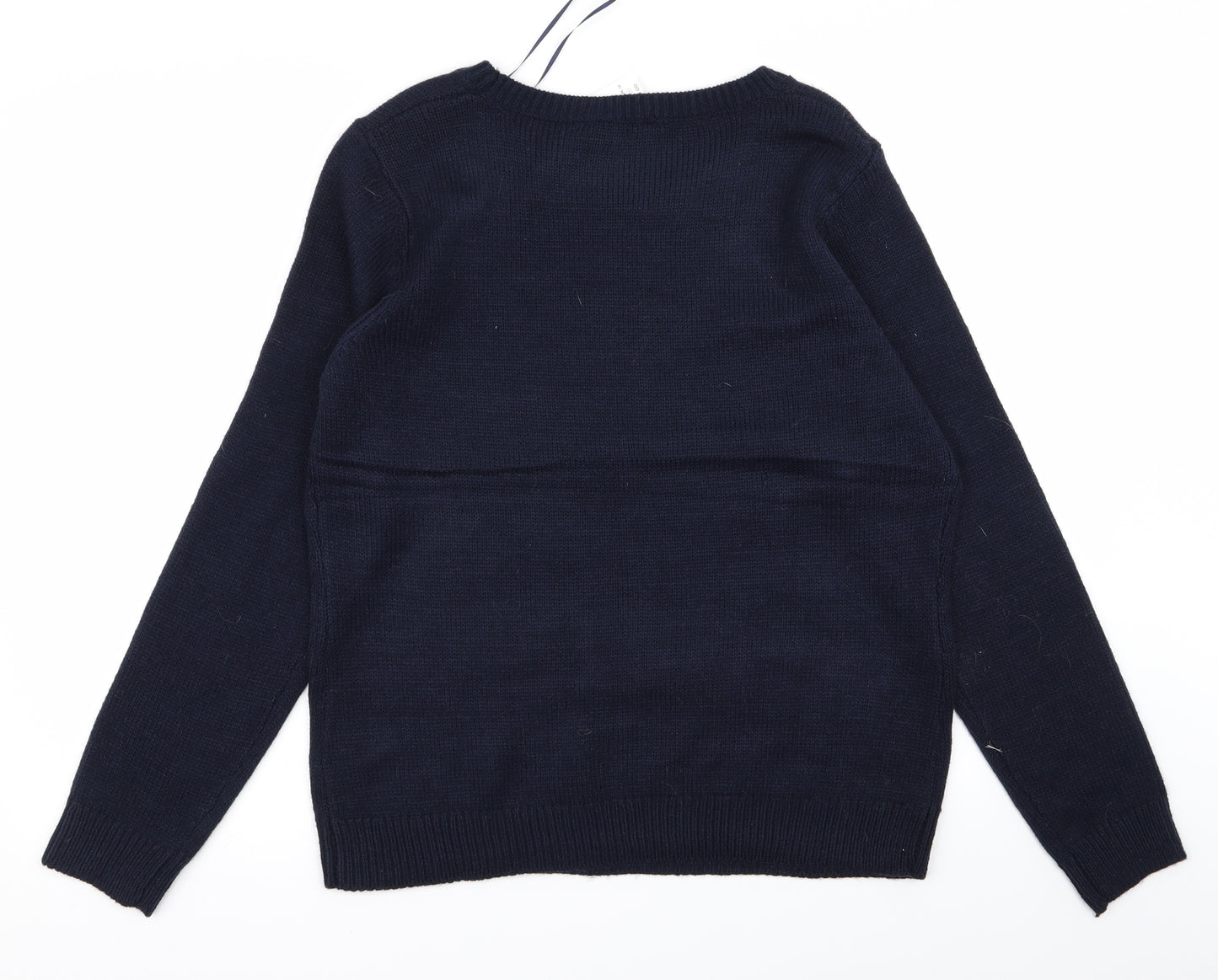 Dorothy Perkins Womens Blue  Rayon Pullover Jumper Size L  - CHRISMTAS