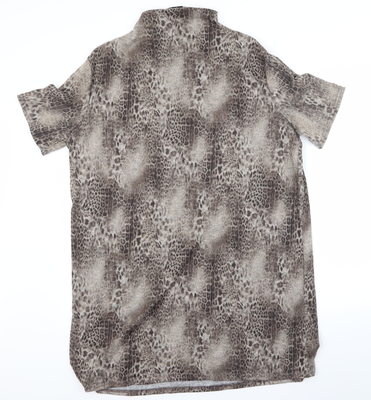 Select Womens Beige Animal Print  Basic T-Shirt Size 16