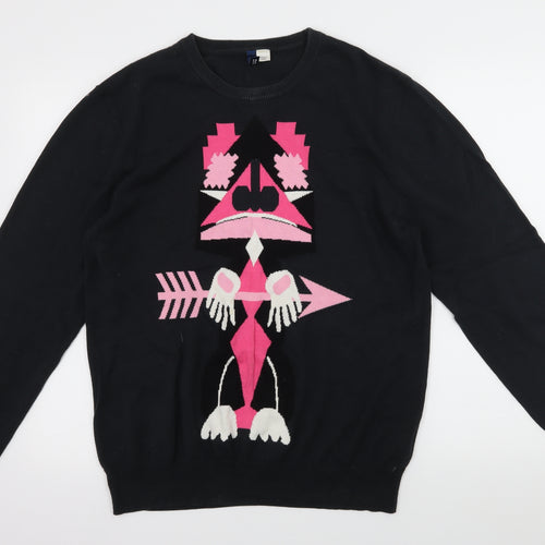 Divided Womens Black   Pullover Jumper Size L