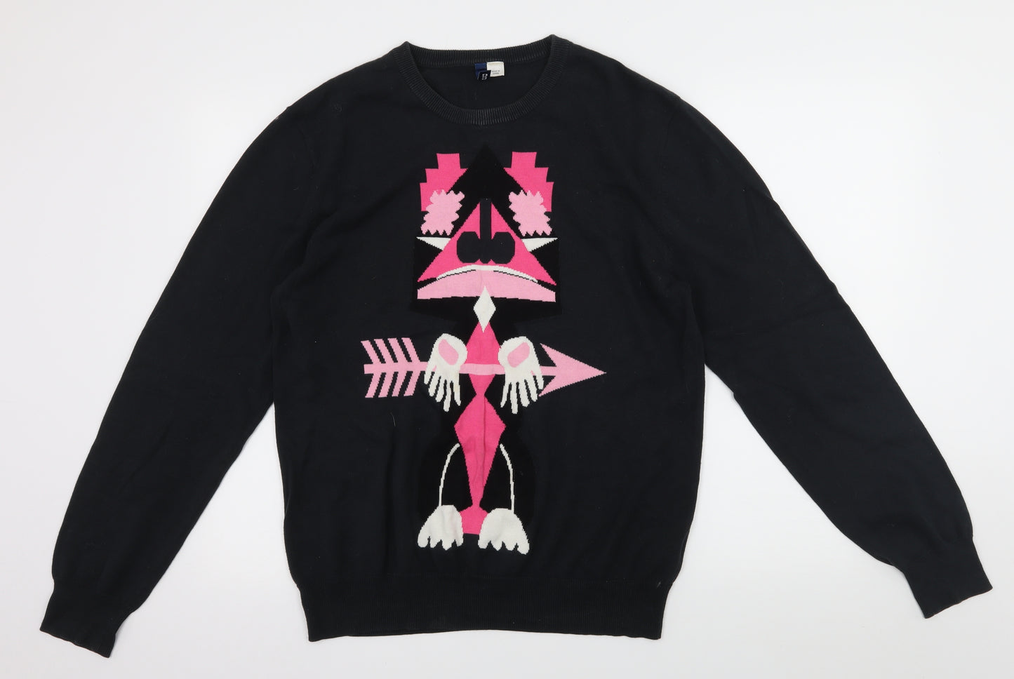 Divided Womens Black   Pullover Jumper Size L