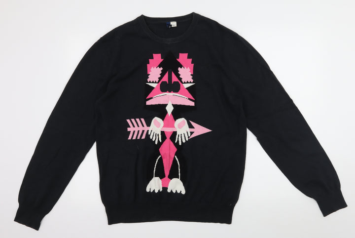 Divided Womens Black   Pullover Jumper Size L