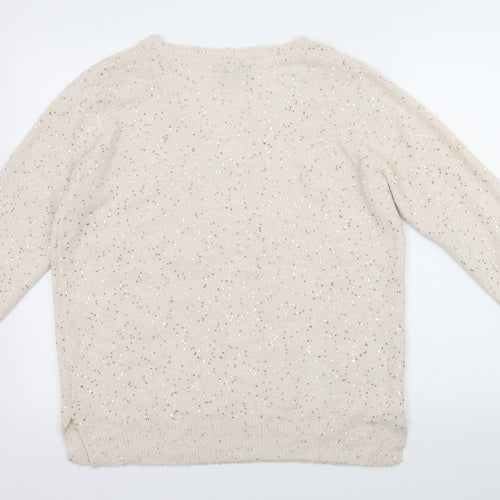 Peakocks Womens Beige   Pullover Jumper Size M