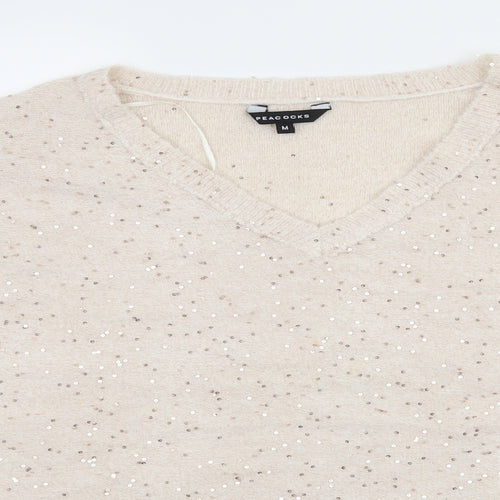 Peakocks Womens Beige   Pullover Jumper Size M