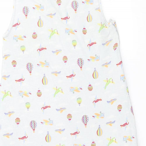 Grobag Baby Grey    Bodysuit Size 18-24 Months  - hot air balloons and airplanes