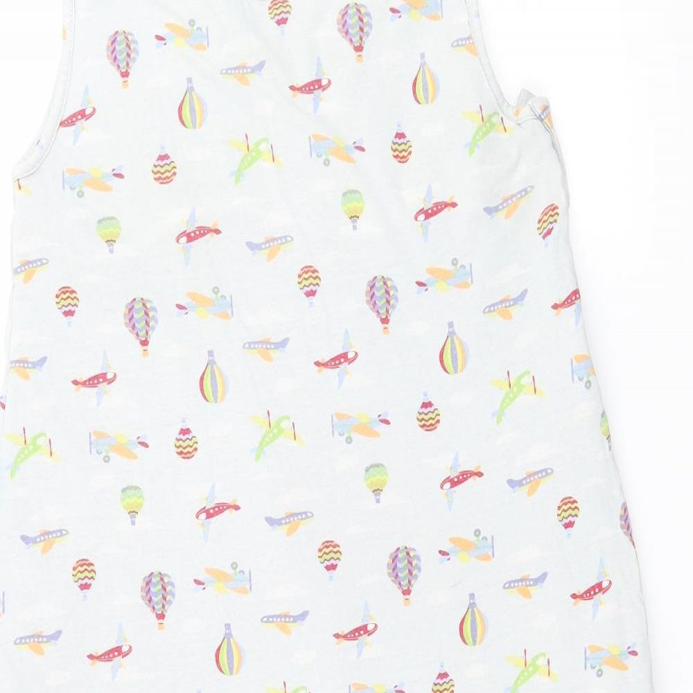 Grobag Baby Grey    Bodysuit Size 18-24 Months  - hot air balloons and airplanes