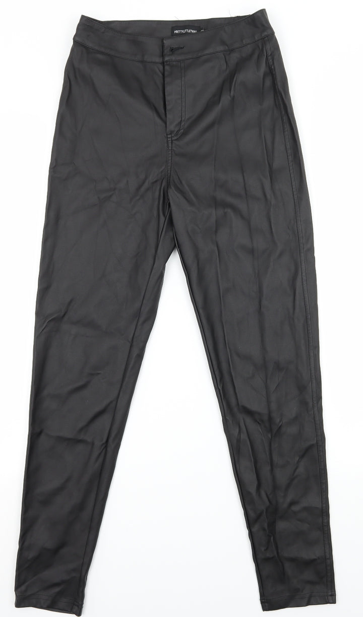 PRETTYLITTLETHING Womens Black    Trousers Size 8 L26 in