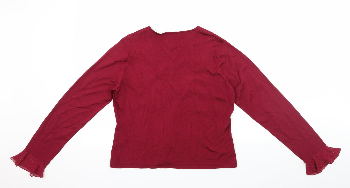 Edina Womens Red   Basic Blouse Size L