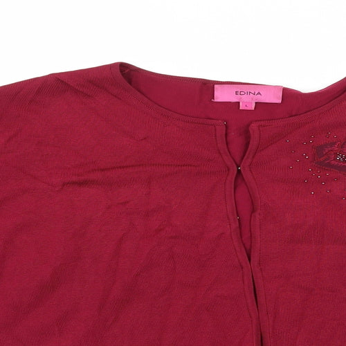 Edina Womens Red   Basic Blouse Size L