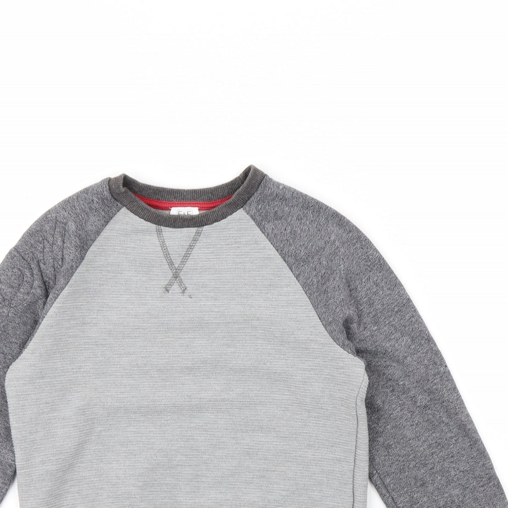 F&F Boys Grey   Pullover Jumper Size 7 Years