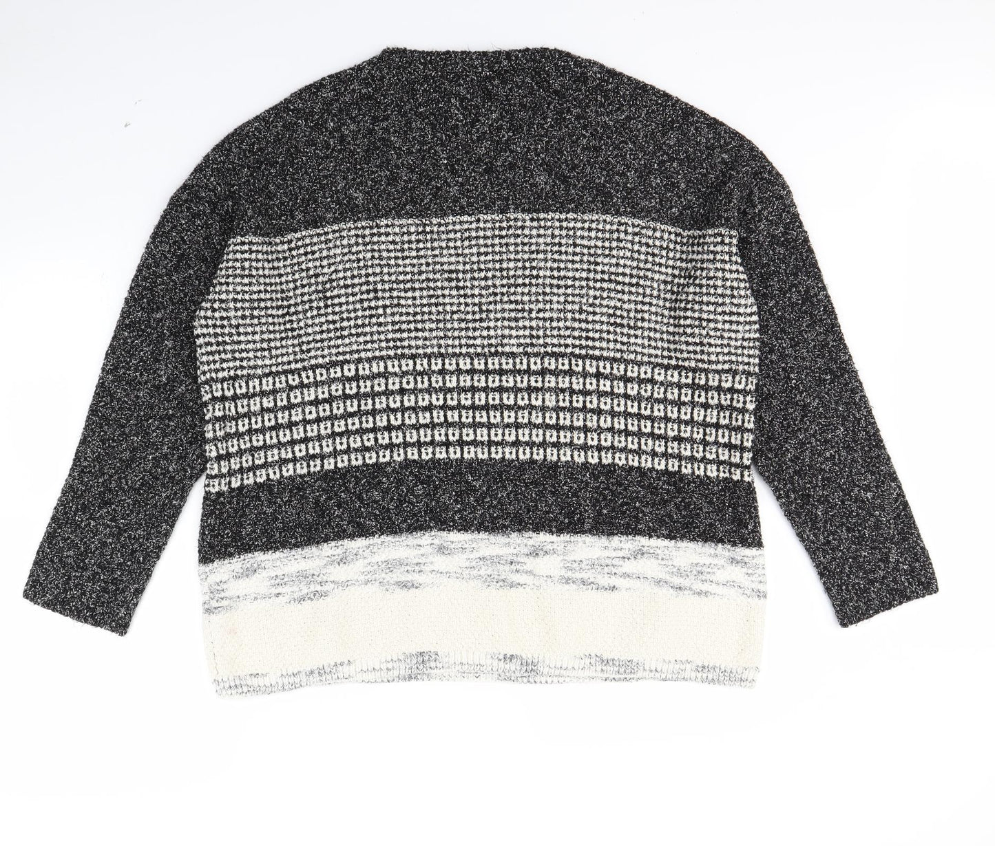 Papaya Womens Black Striped  Pullover Jumper Size XL