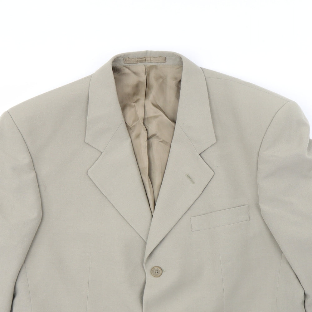 Preworn Mens Beige   Jacket Blazer Size 38  - shoulder pads
