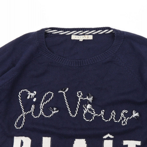 Nutmeg Womens Blue   Pullover Jumper Size 14