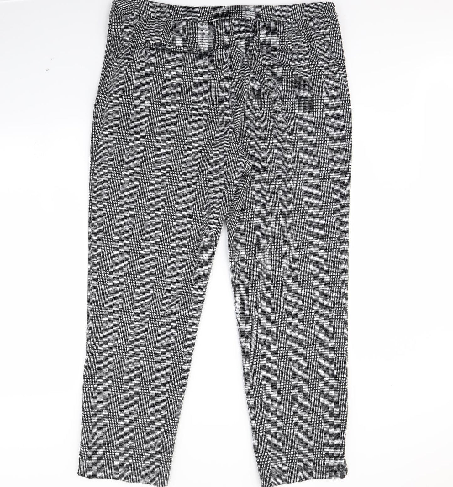 m7s Womens Black Check  Trousers  Size 18 L30 in