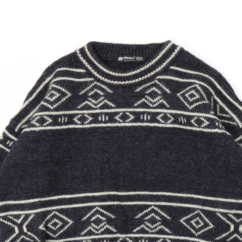 st michael   Mens Black Striped  Pullover Jumper Size L