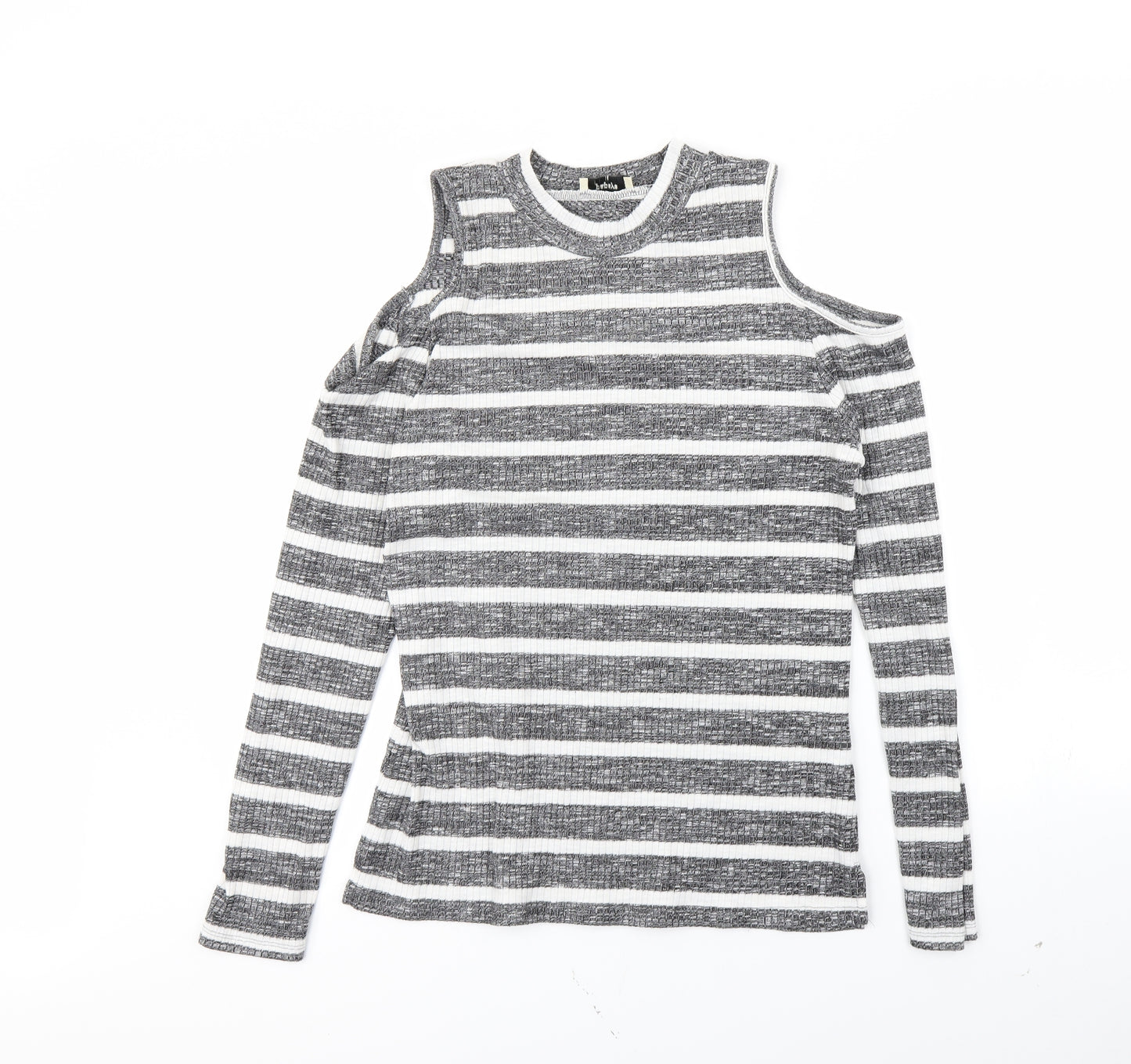 Papaya Womens Black Striped  Pullover Jumper Size 16