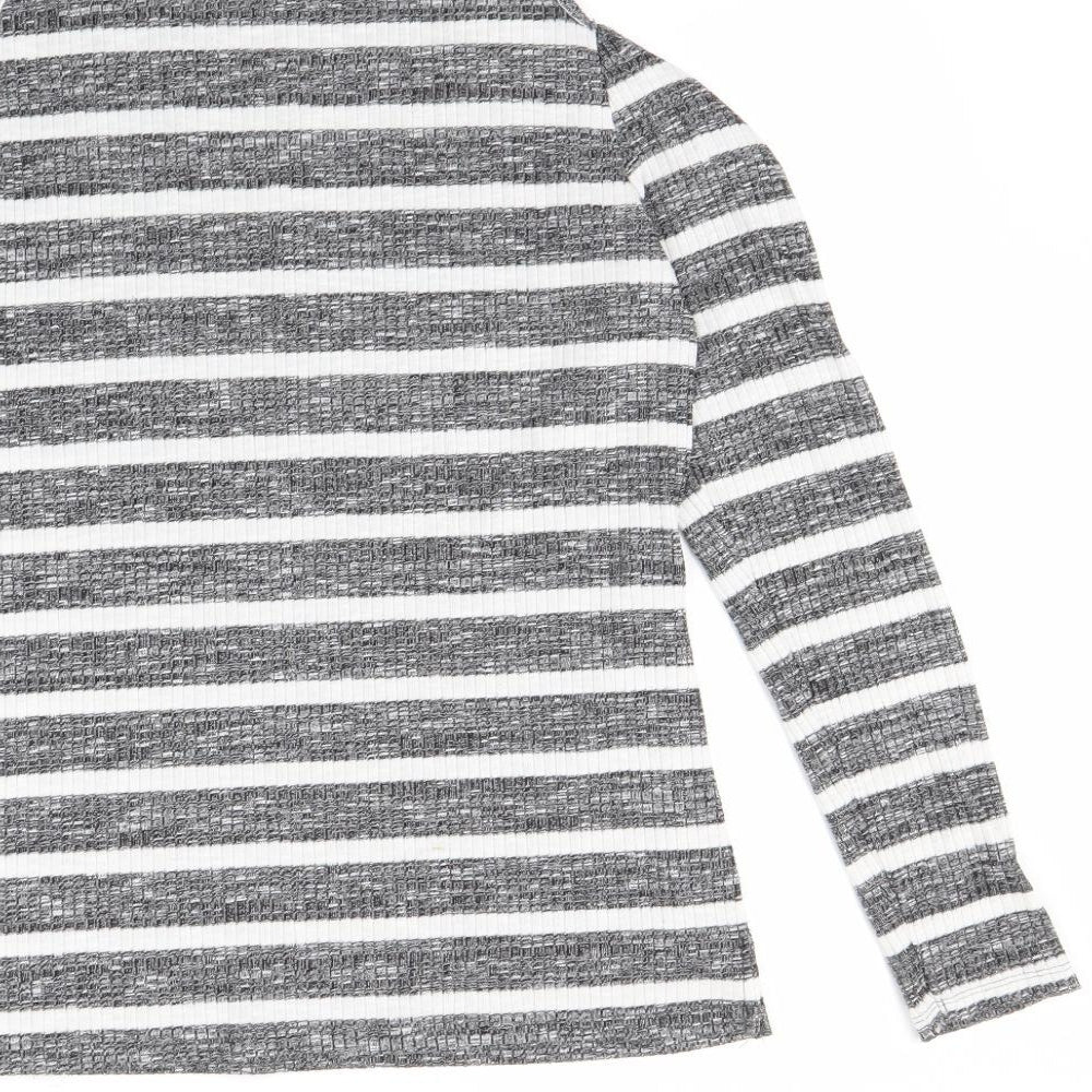 Papaya Womens Black Striped  Pullover Jumper Size 16