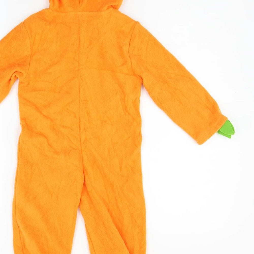 FF Boys Orange  Fleece  One Piece Size 2-3 Years  - Pumpkin