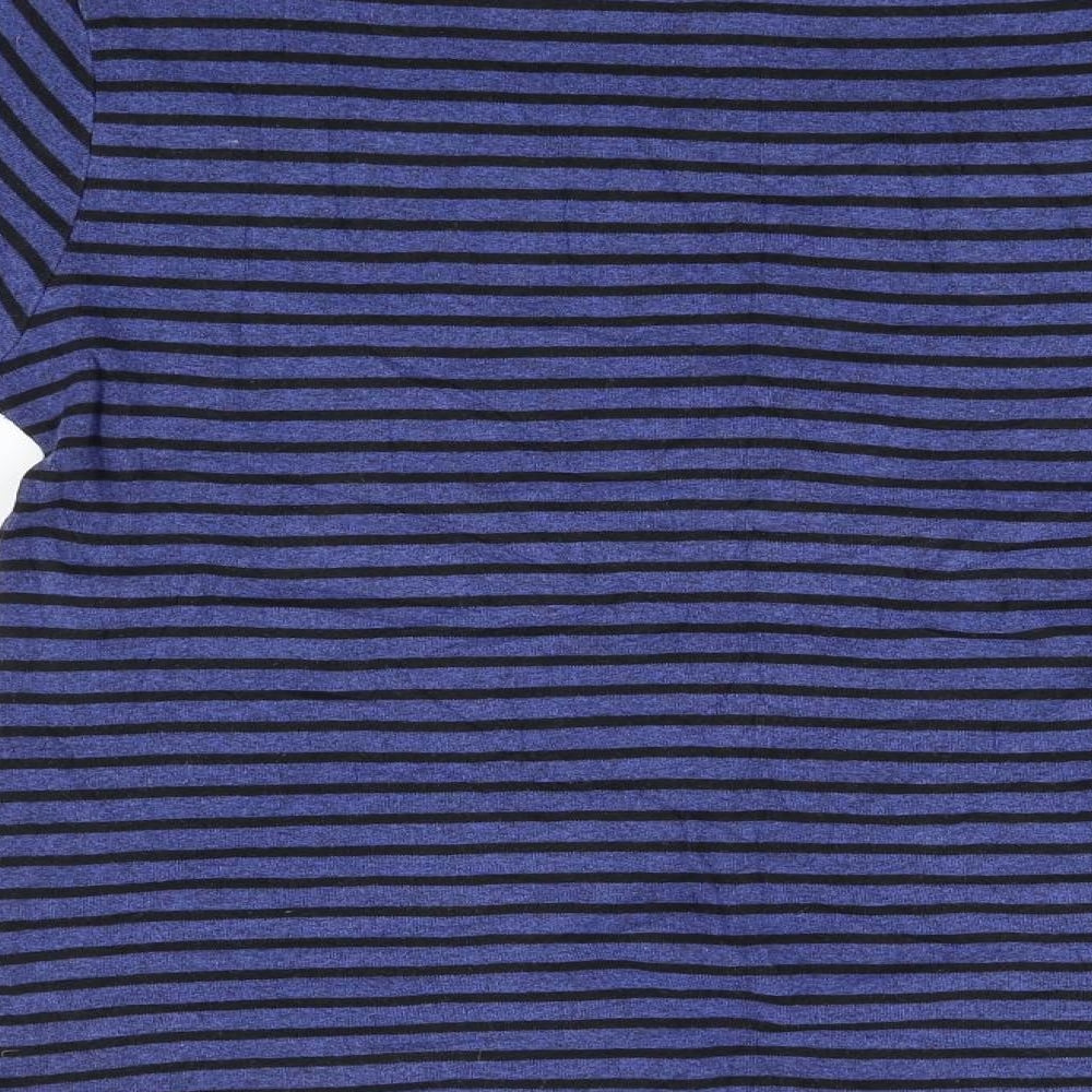 TU Womens Blue Striped  Basic T-Shirt Size L
