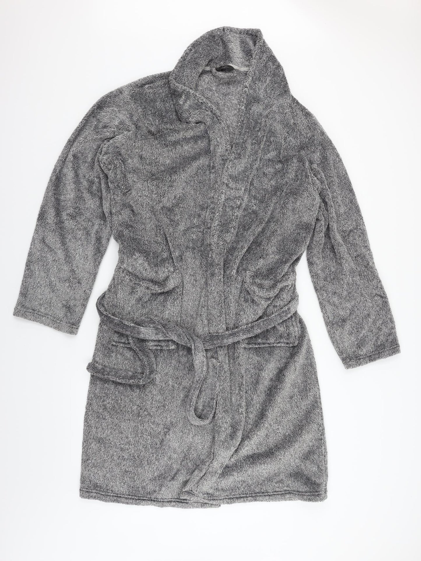 M&S Mens Grey  Fleece  Robe Size L