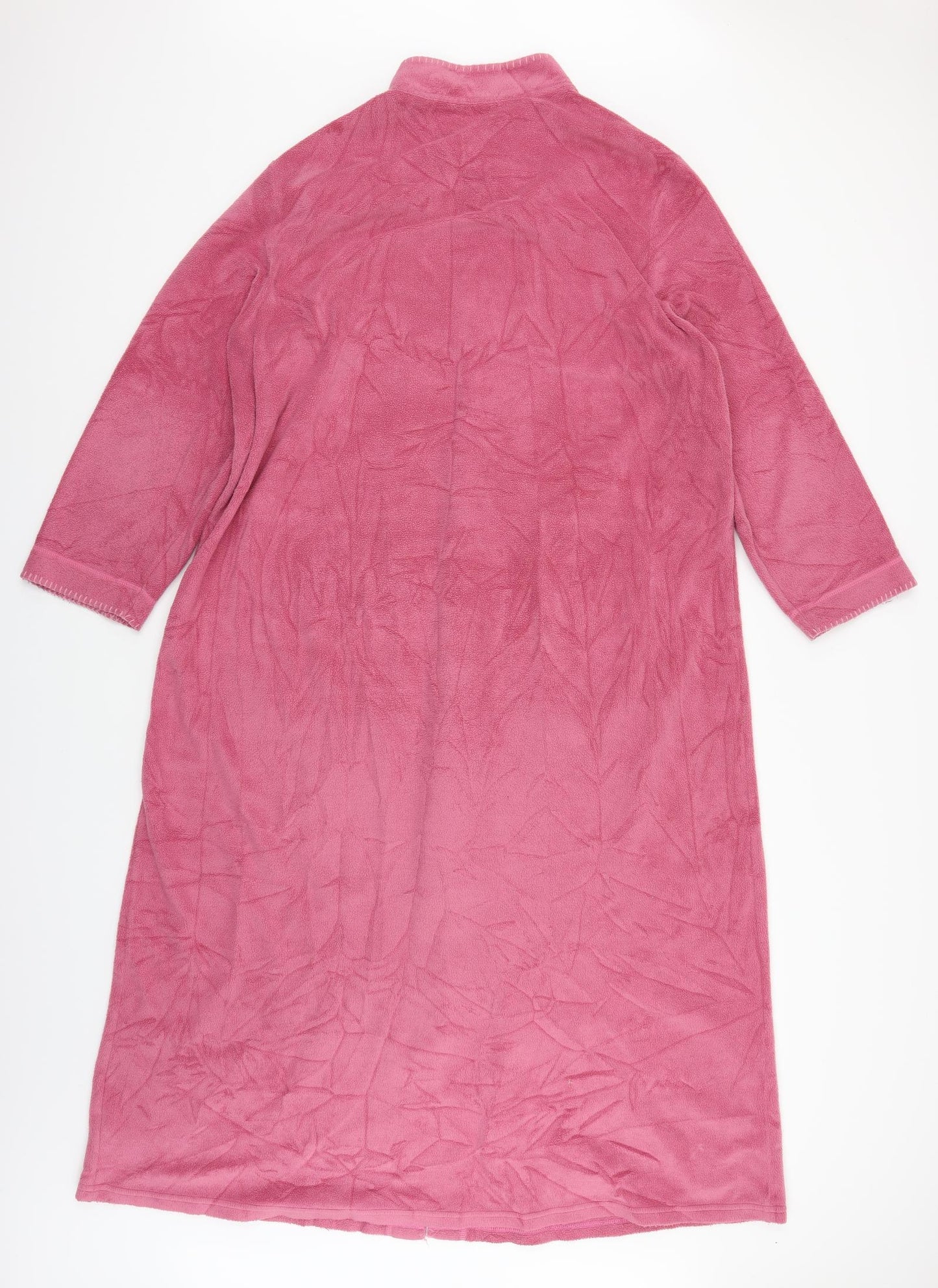 Marks & Spencer Womens Pink  Fleece  Robe Size 16