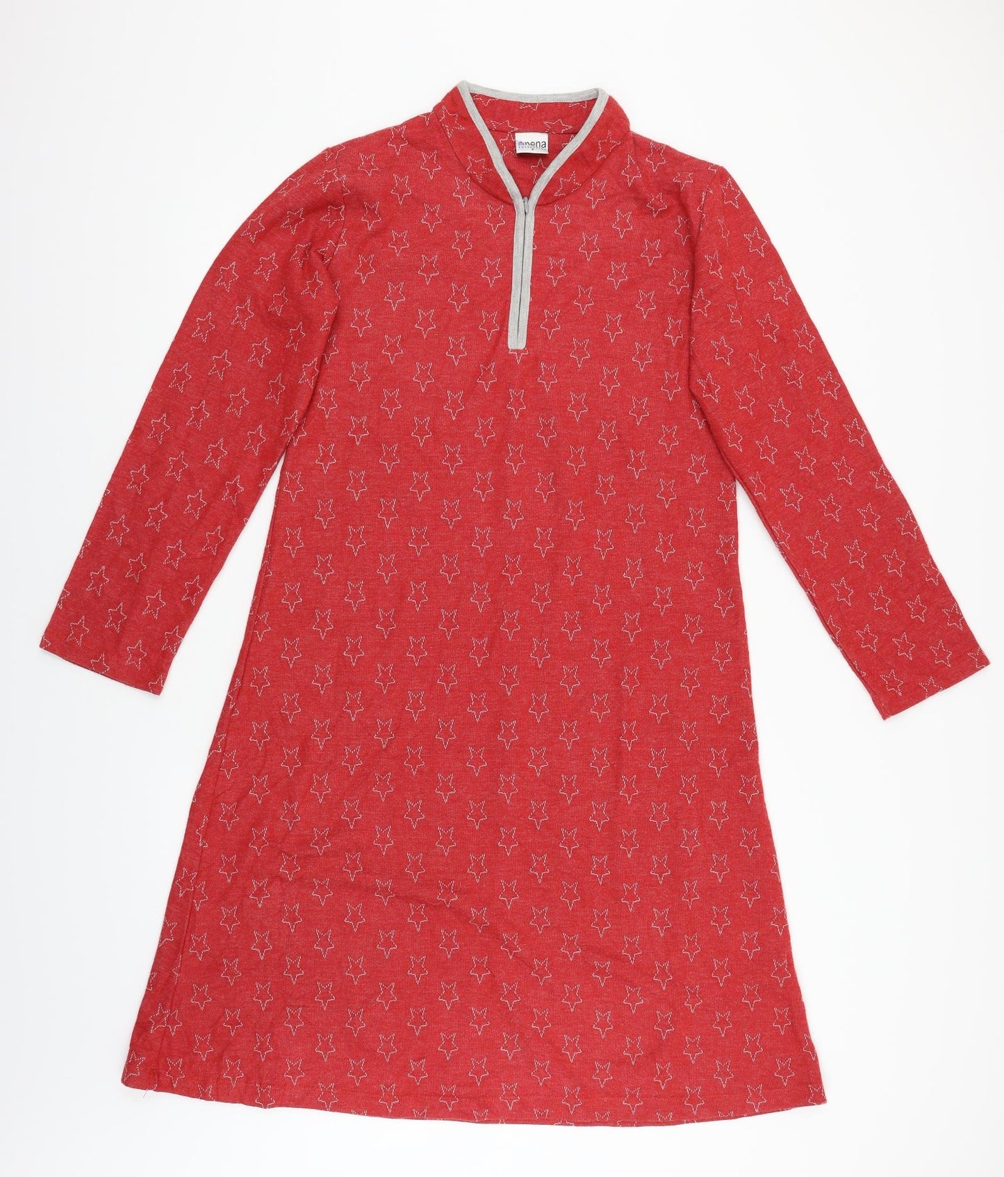 Nena Womens Red  Knit  Nightshirt Size M