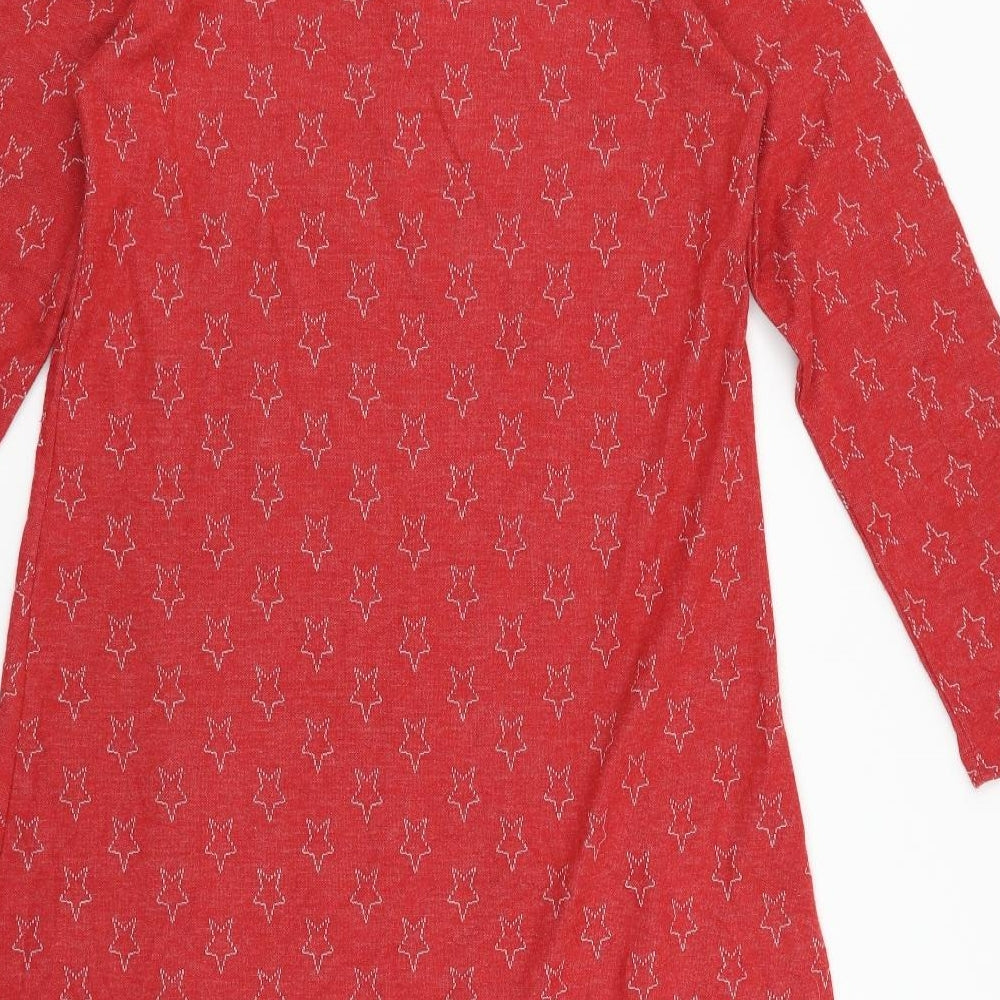 Nena Womens Red  Knit  Nightshirt Size M