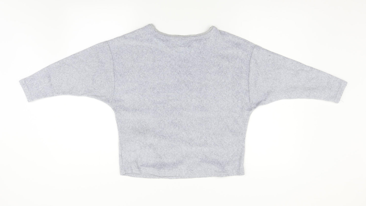 NEXT Girls Grey  Fleece Basic T-Shirt Size 9 Years  - Unicorn