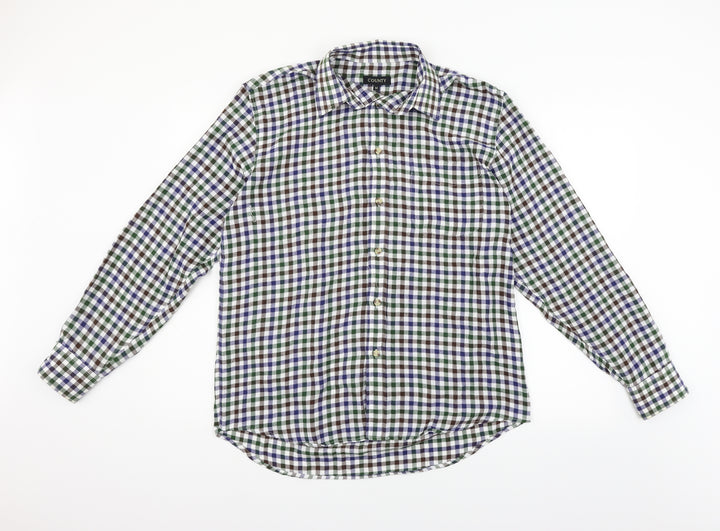 County Mens Multicoloured Check Flannel  Button-Up Size M